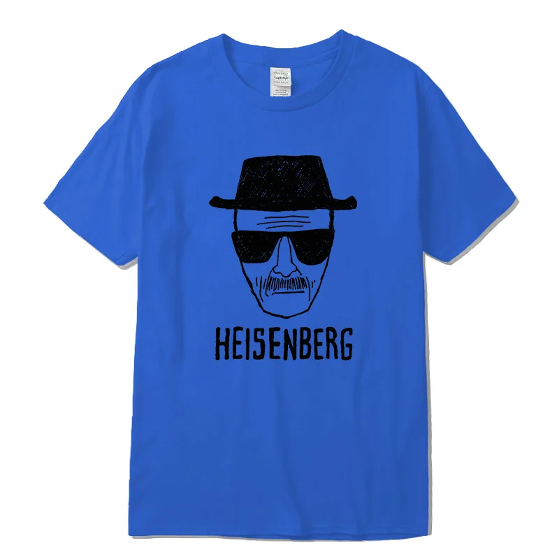 

Top Quality short sleeve 100% cotton loose heisenberg funny printed men T shirt casual mens tshirt summber cool men tshirt