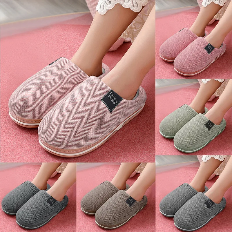 

Men Winter Home Slippers Unisex Solid Consize Shoes Non-slip Soft Winter Warm House Slippers Indoor Bedroom Couples Floor Shoes