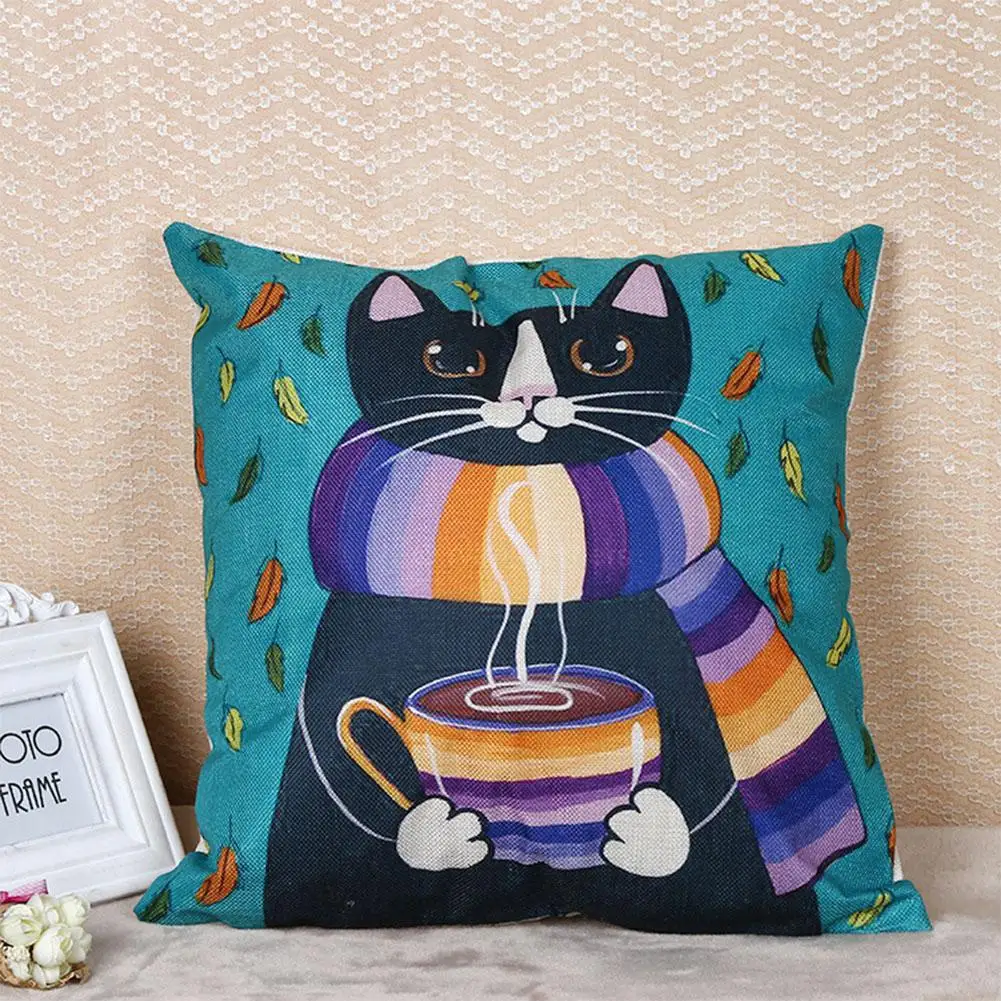 Подушка для дивана DishyKooker с милым мультяшным котом домашнего декоративная
