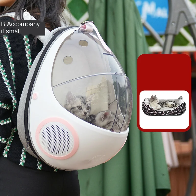 

Four Seasons Universal Closed Pet Bed Space Capsule Go Out Portable Cat Backpack Removable Washable Breathable Transparent