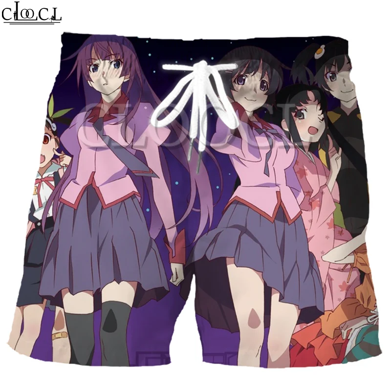 

CLOOCL Japanese Anime Hitagi Senjougahara Harajuku Shorts 3D Print Korean Version of Hip-hop Fashion Trendy Wild Beach Shorts