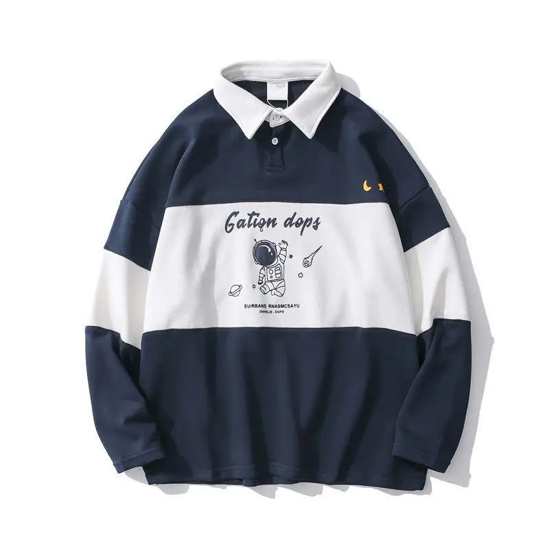 

Spring and autumn new polo collar long sleeve T-shirt for female students