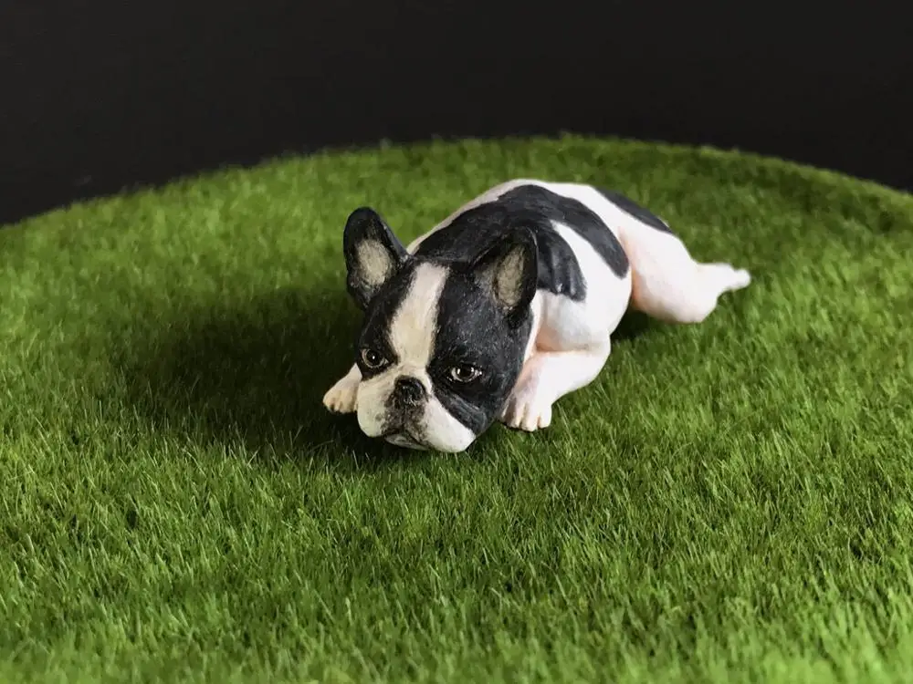 Kawaii моделирование 6 см Французский бульдог миниатюрные неокрашенные DIY сборка