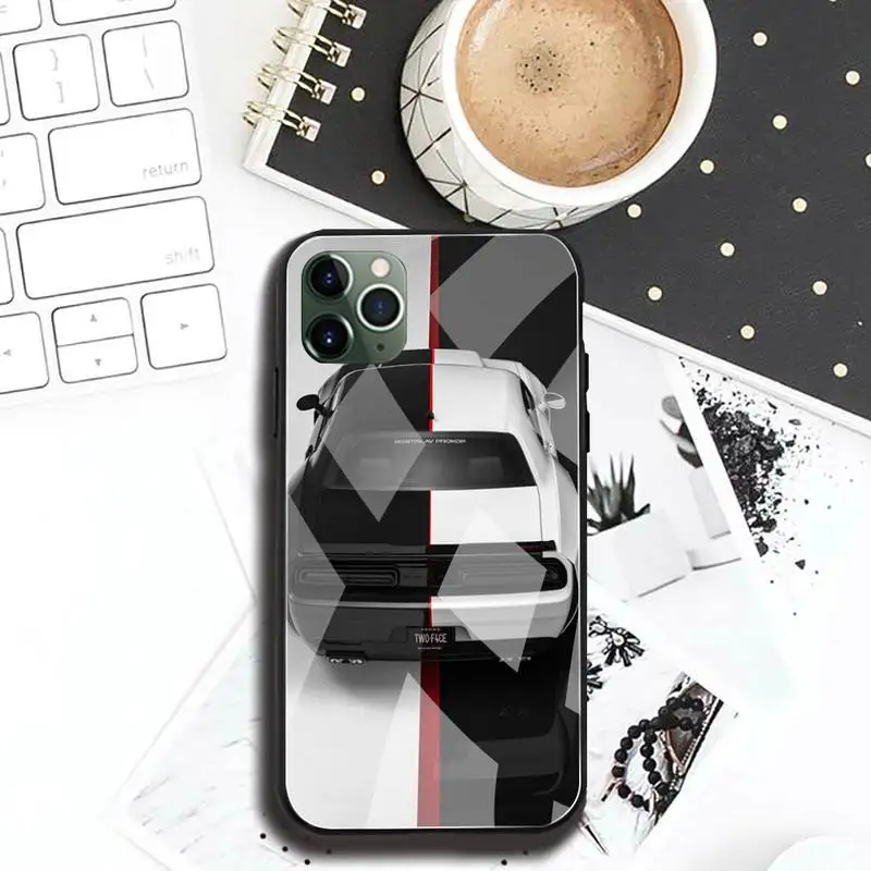 Super Muscle Car Dodge Challenger Phone Case Tempered Glass For iPhone 13 12 Mini 11 Pro XR XS MAX 8 X 7 Plus SE 2020 cover | Мобильные