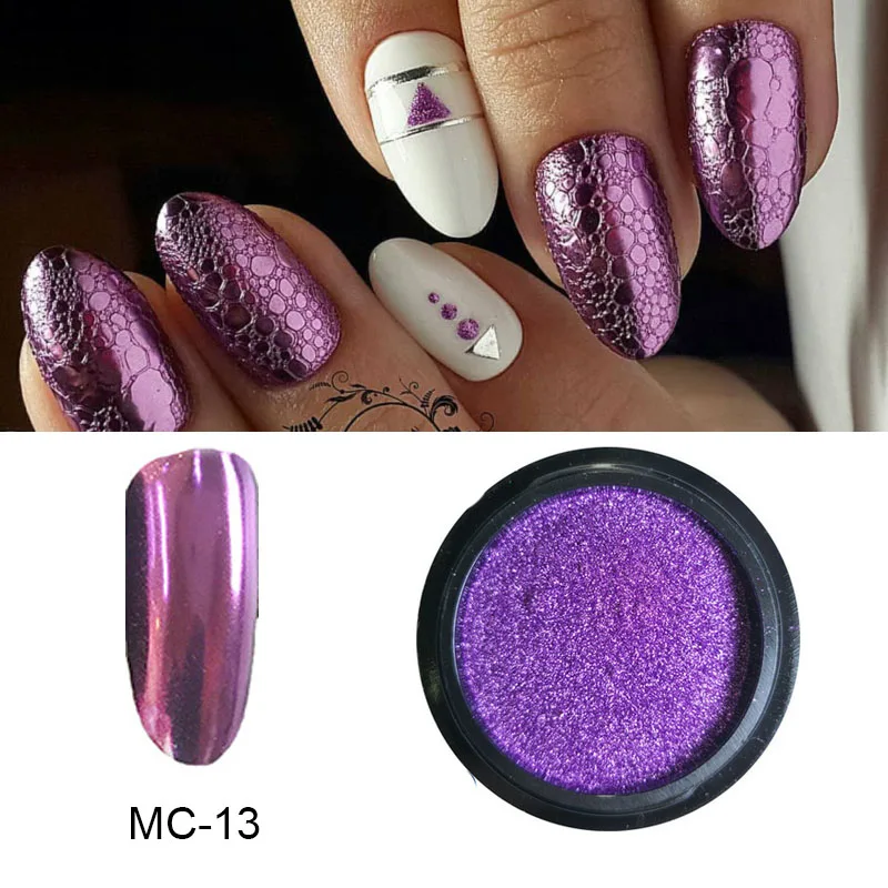 Mirror NO13 Voronoi Nails мыло пена дизайн ногтей пузырь порошок хромового пигмента основа Топ гель Салон красоты поставка - Цвет: Mirror NO13