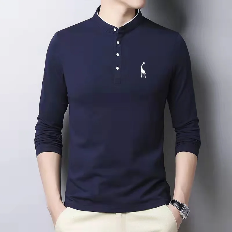 

2021 men's cotton (95%)Polo shirt fashion business casual Polo shirt men's Polo shirt long sleeve lapel shirt men's boutique.