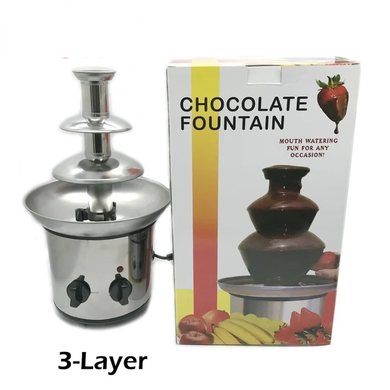 

Трехслойный шоколадный фонтан из нержавеющей стали, креативный дизайн, аппарат для подогрева кастрюль, Каскадный процесс для вечерние