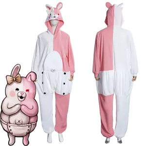 Danganronpa Dangan Ronpa Monokuma and Monomi Cosplay Costume Pajamas Sleepwear Jumpsuit