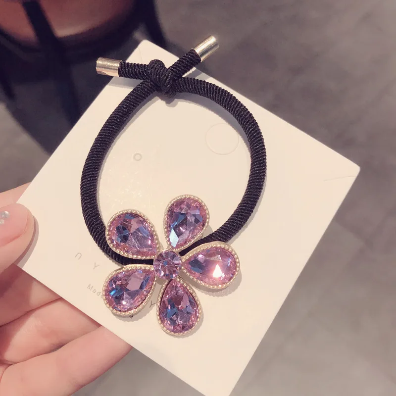 

Women Hair Tie Crystal Gemstone Elastic Bands Accessories Korean Handmade Girls Animal Flower Rubber Bows Scrunchies Wholesale