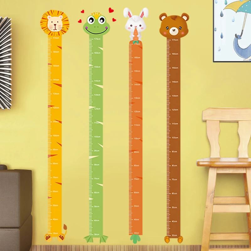 Мультяшная Наклейка на стену высотой измерительная линейка наклейка Детская