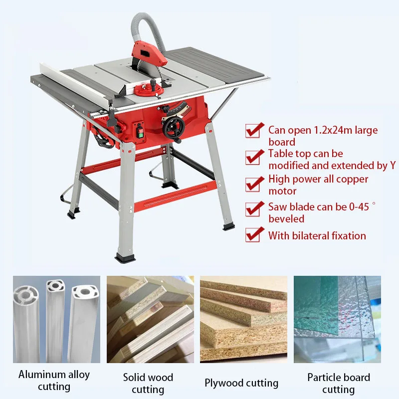 Настольная пила 10 дюймов без пыли ручная панельная многофункциональная