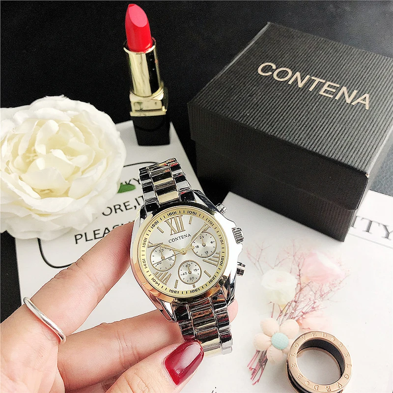 Розовое золото часы роскошные женские из нержавеющей стали для женщин Бизнес