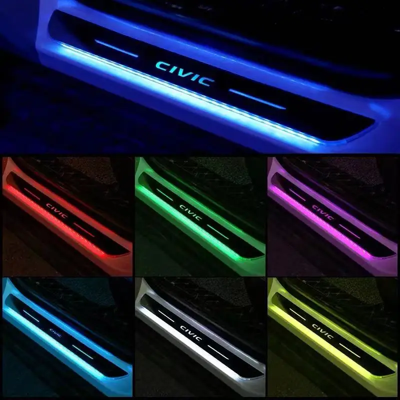 

Car USB Power LED Welcome Pedal Light car Prevent scratches Pedal Sill Pathway lamp For honda Civic decoration light accessories