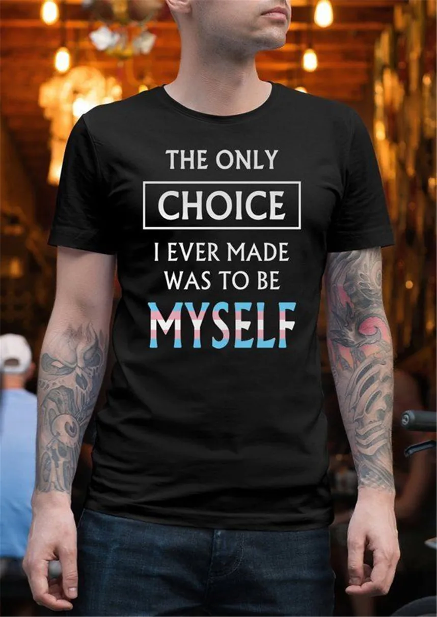 Транссексуал футболка Транс Мужская рубашка ЛГБТ транссексуал Прайд FTM Футболка