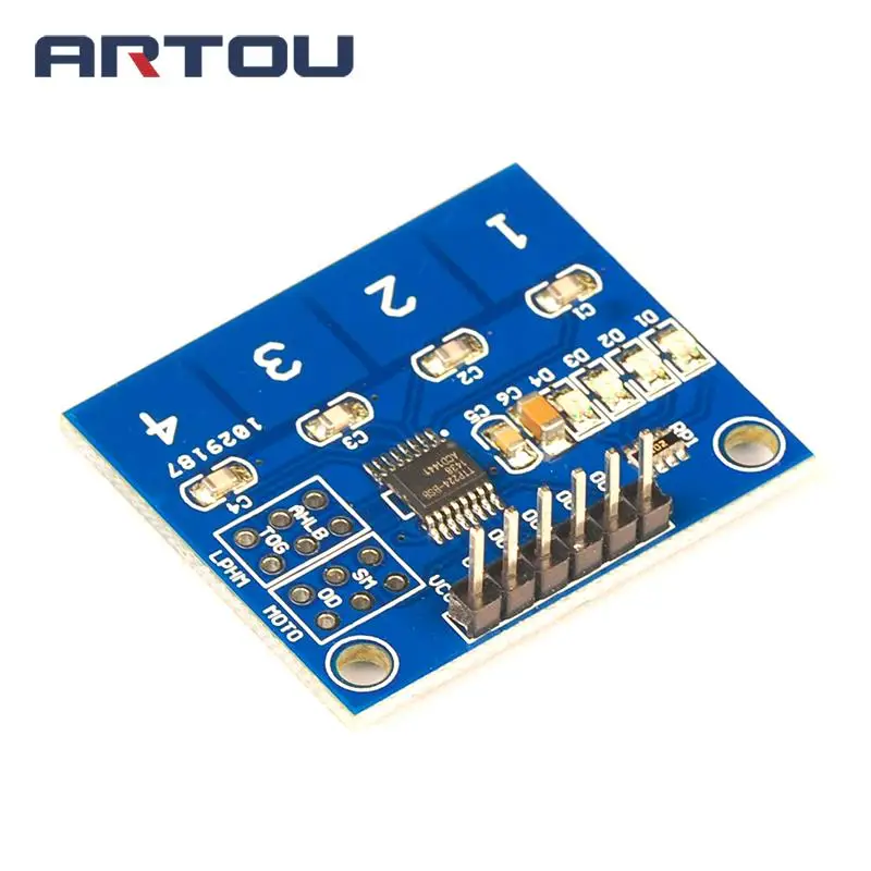5 шт. TTP224 переключатель сенсорный сенсор цифровой 4 канальный емкостный модуль