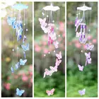 Бабочка ветряной колокольчик с украшением в форме дома украшения Украшение-колокольчик Подвесной Настенный декор синий украшение-колокольчик мобильный двор