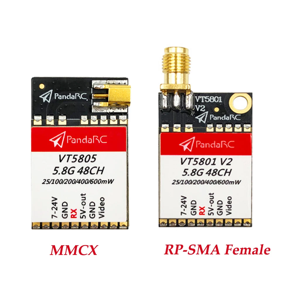 Видеопередатчик PandaRC VT5801 v2 VT5805 FPV 5 8G 48CH 25/100/200/400/600 МВт переключаемый OSD