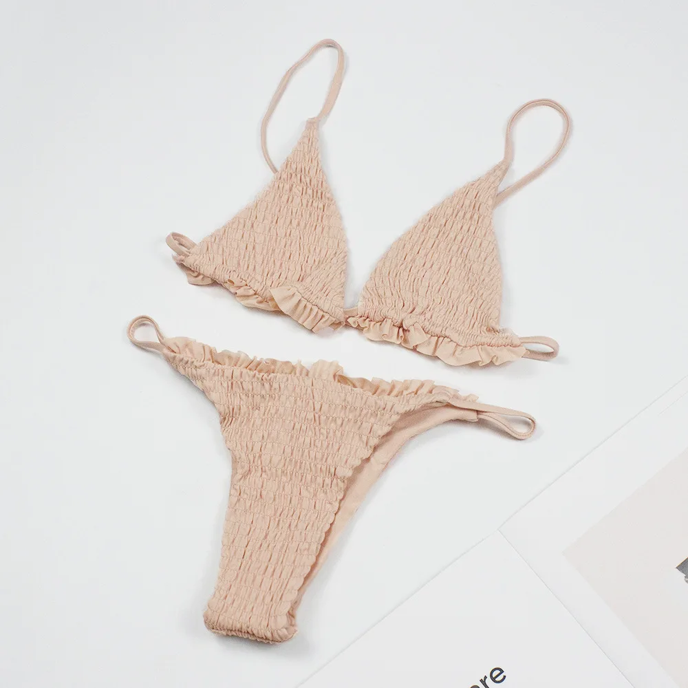 

Sexy Two Piece Set Women Swimsuit Bikini 2022 Lingerie Sets For Ruffle Biquini Crochet Clothes Push Up Underwear Swim Beach Wear