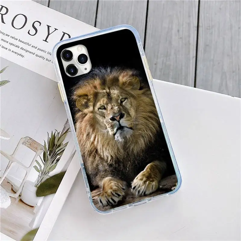 

Lion black art King of the Prairie Phone Case for iPhone 11 12 pro XS MAX 8 7 6 6S Plus X 5S SE 2020 XR