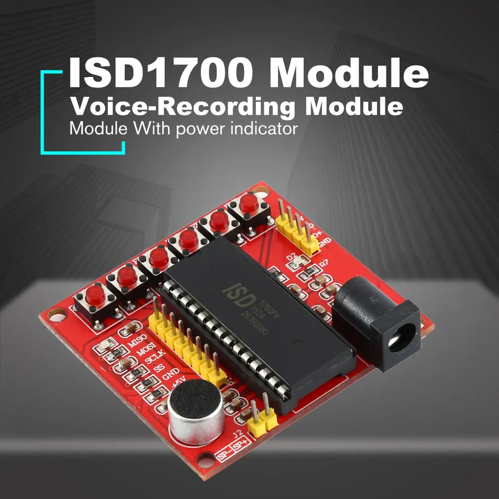 ISD1700 модуль серии голосовой записи класса ISD1760 чип с индикатором питания для AVR