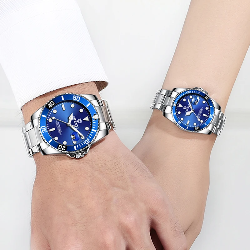 CHENXI Fashion Couple Watches Men And Women Silver Stainless Steel Fashion Casual Ladies Watch Waterproof Quartz Watch For Men