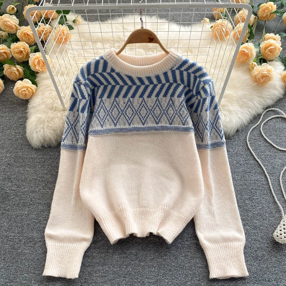 

VANOVICH Korean Japan Style Loose and Thick Casual Preppy Style Knitted Sweater 2022 Autumn and Winter New Pullovers