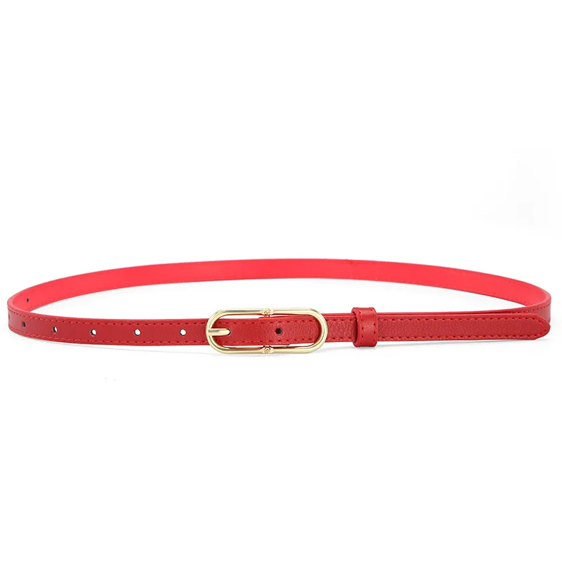 

New pin buckle women's thin belt Fashion leather belt with dress a casual skirt