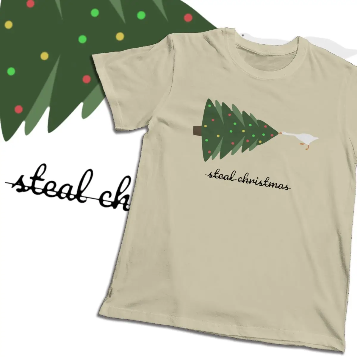 2020 print Natural Cotton Untitled Goose Game T shirt Christmas Edition Premium Tee Shirt Man Streetwear Amazing O-neck Top | Мужская