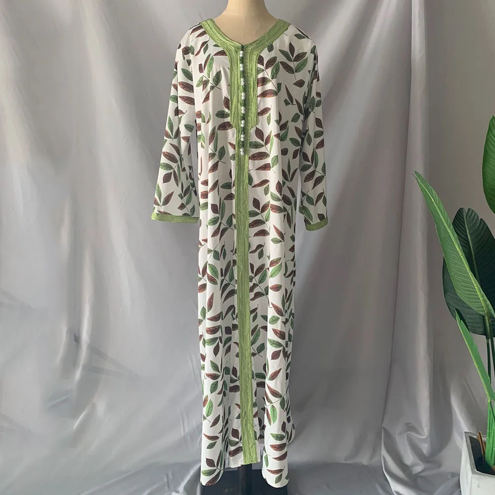 Платье женское длинное в мусульманском стиле с принтом осень 2020 | Тематическая