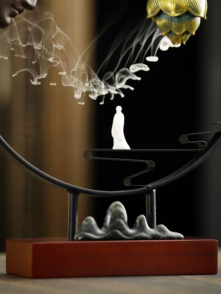 Дым обратный Ладан горелки Керамика статуя Ароматические водопад Decoracion Центро