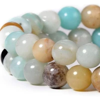 natural amazonite beads gemstone smooth round loose for jewelry making