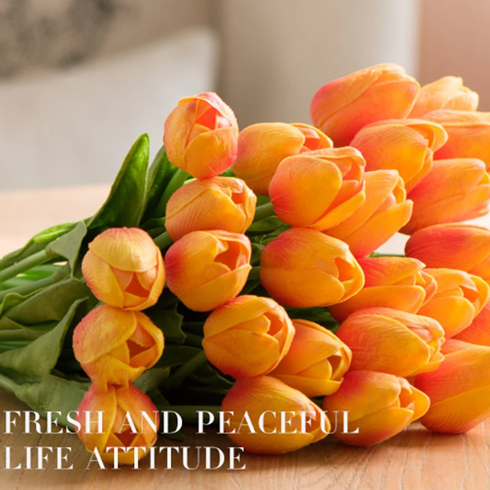 1 шт. PU Искусственные цветы тюльпаны как настоящие искусственные для свадьбы