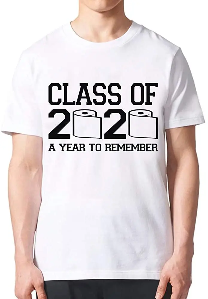 

Class Of 2020 A Year To Remember Graphic T-Shirt Cool Tee Breathable Pure Cotton Short Sleeve Round Collar Tshirt Harajuku