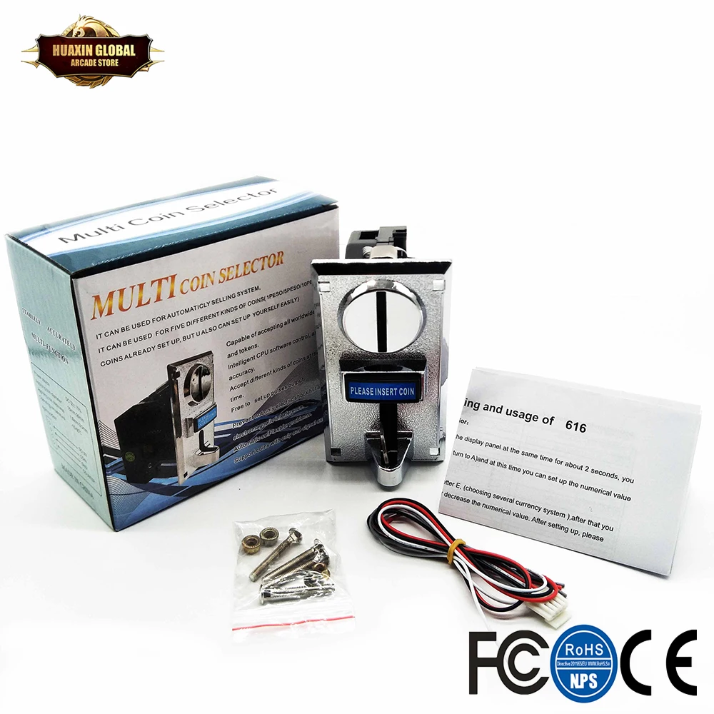 6 видов различных монеток/монетоприемник для аркадных видеоигр торговый автомат