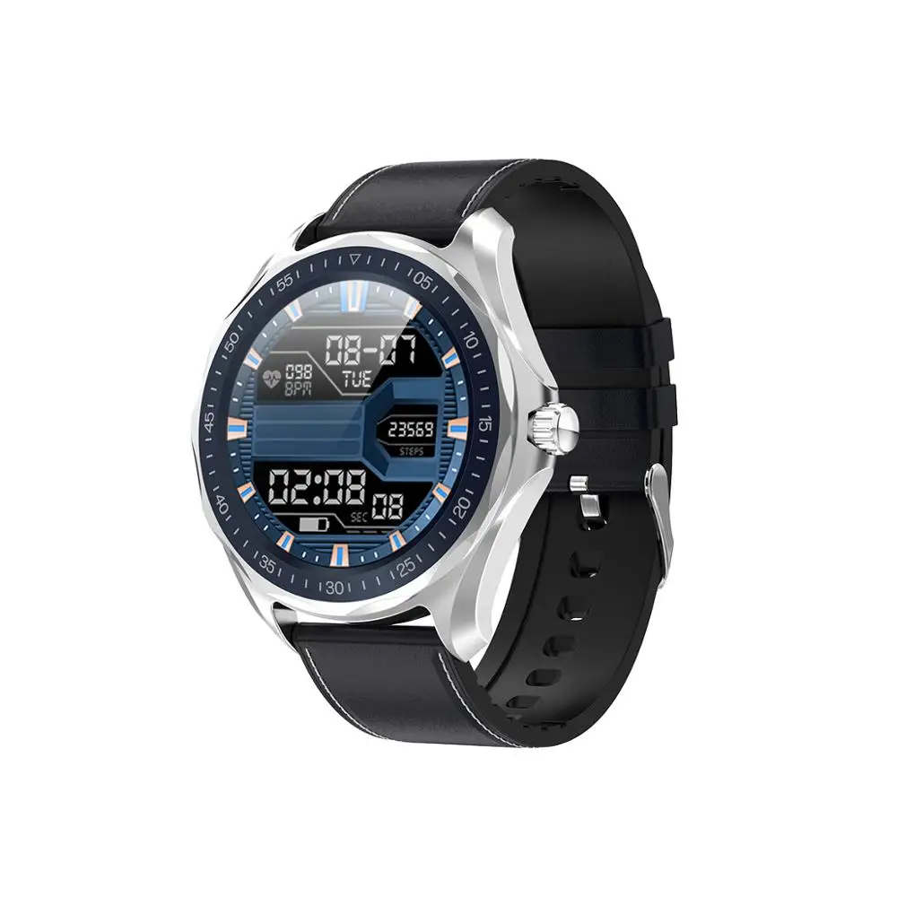 BlueLeather SENBONO S09 новые умные часы для мужчин wo мужские часы IP68 Водонепроницаемые Bluetooth звонки/SMS напоминание умные часы для Android IOS - Цвет: BlueLeather