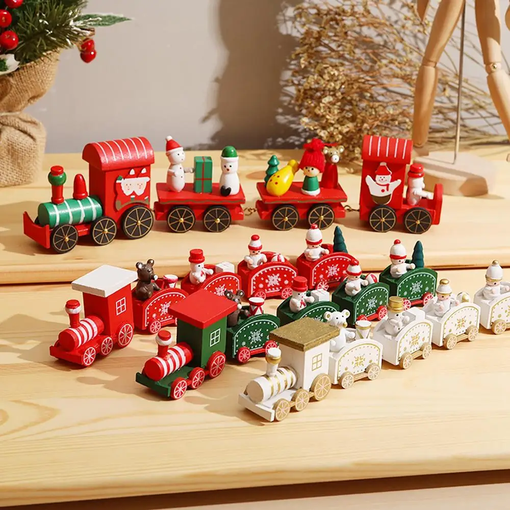 

Wooden Christmas Train Ornament Christmas Decoration For Home Santa Claus Gift Toys Crafts Table Deco Navidad Xmas 2021 New Year