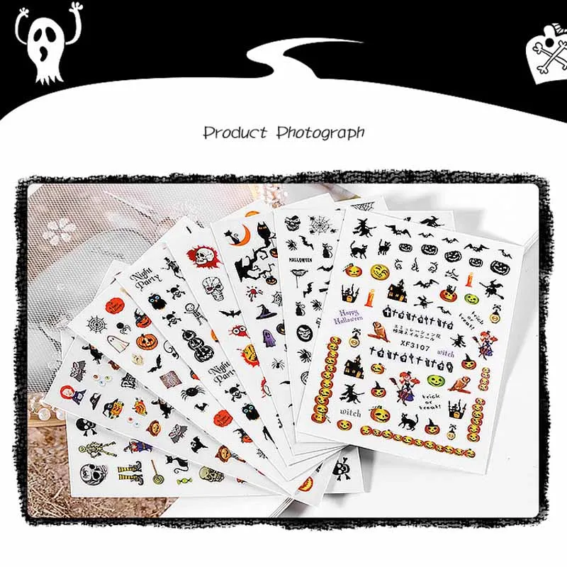 Водонепроницаемый Хэллоуин Тыква эльф летучая мышь ведьма шаблон клей 3D