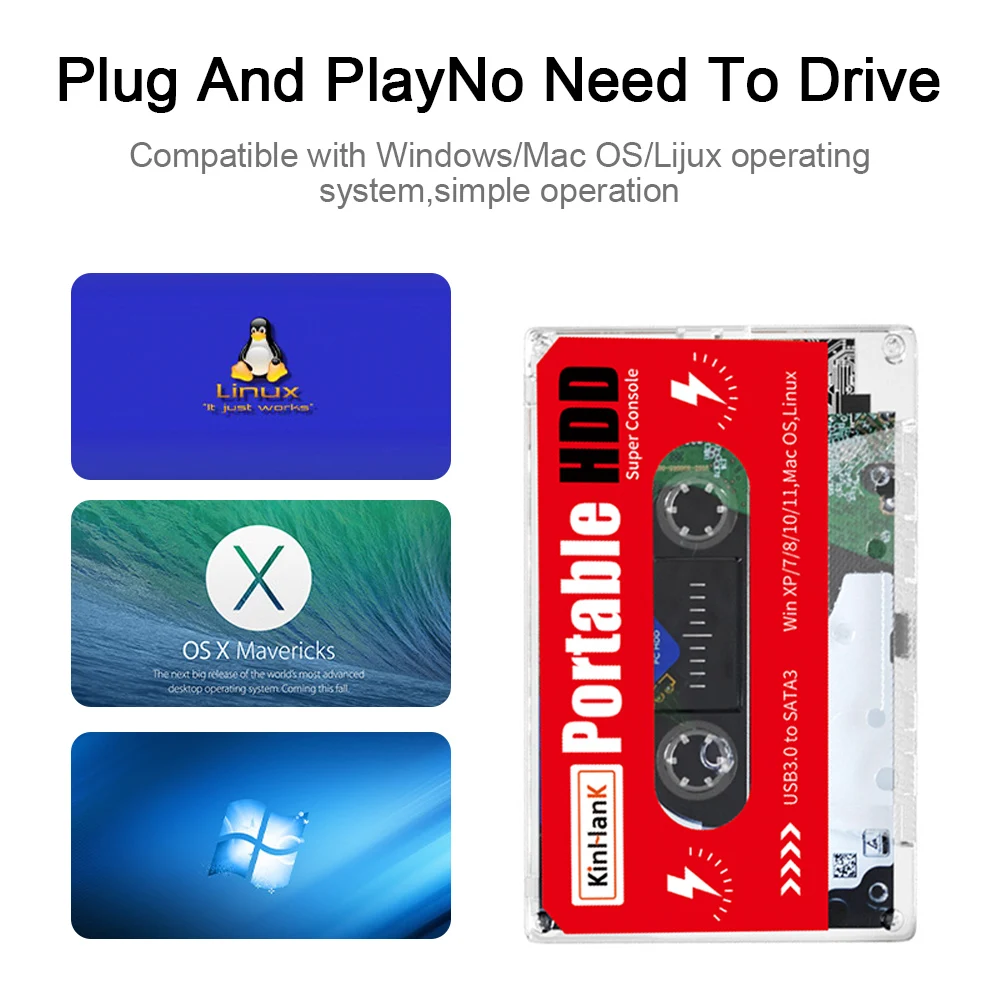 2T HDD Портативный внешний игровой жесткий диск SATA 3 для ноутбука/ПК/Windows/Mac OS с 63000 +