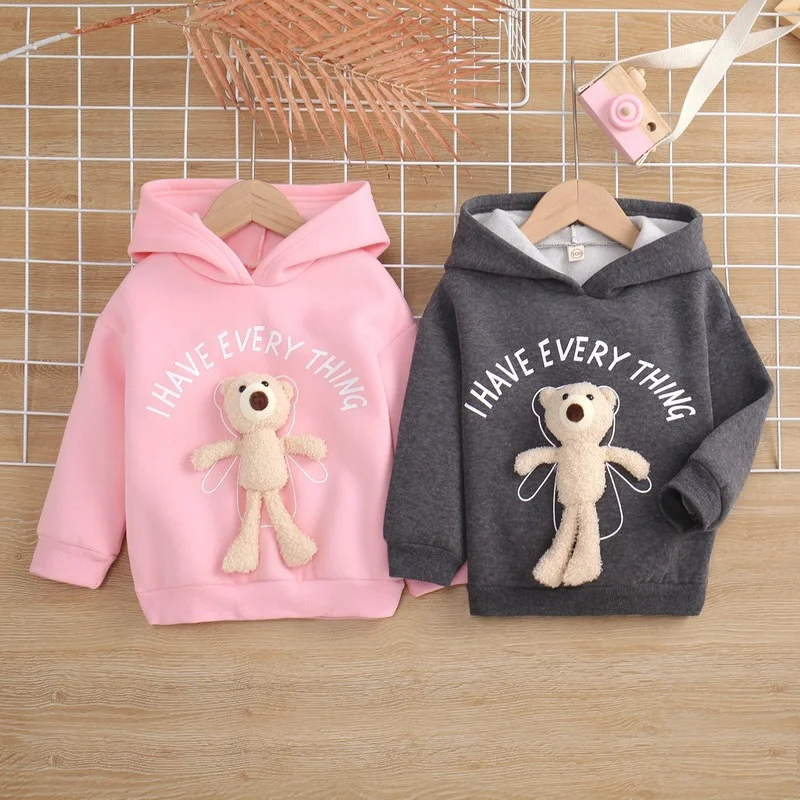 

2021 autumn and winter plus velvet sweater three-dimensional cartoon bear doll sweater