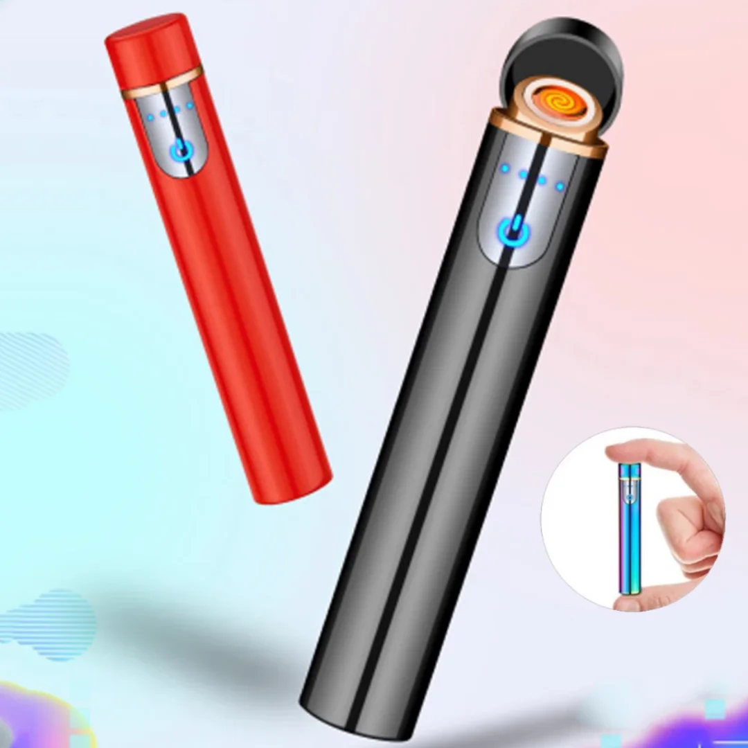 

Cigarette Electric Lighter with USB Rechargeable Power Display Touch Sensing Tungsten Mini Portable Windproof