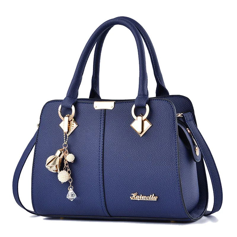 Женские кожаные сумки через плечо сумка для женщин sac основной femme женские ручные сумки мать подарок сумка для мамочки - Цвет: Синий