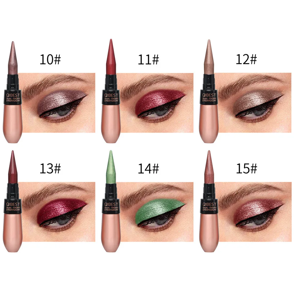 2 в 1 Косметика Тени для век + вкладыш Комбинации декоративная косметика мерцание