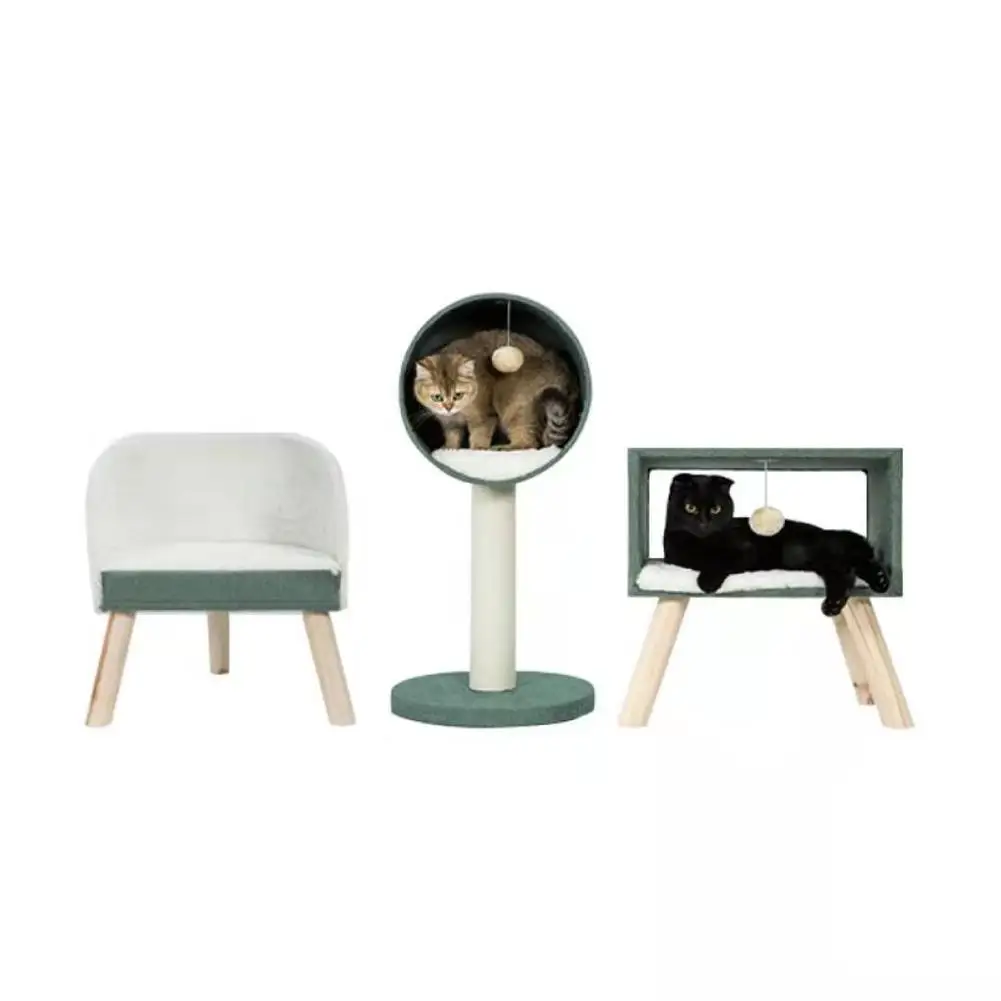 Когтеточка для кошек домик домашних животных игрушка скалолазания с подвесным