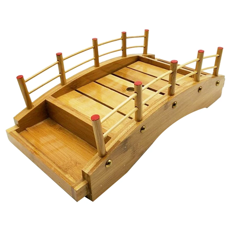 Деревянная кухня суши мост лодки сосна креативная тарелка для сашими тарелками