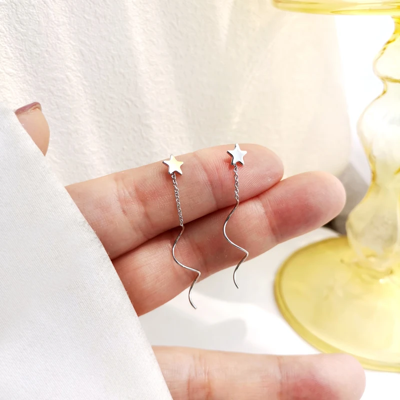 Mihan Women Jewelry Simply Star Earrings 2021 New Design Silvery Plating Twist Stick Drop For Girl Fine Accessories | Украшения и