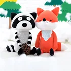 Милые плюшевые животные из мультфильма для мальчиков и девочек, лиса, енот, плюшевые куклы, рождественские подарки на день рождения, украшение для спальни, 23 см