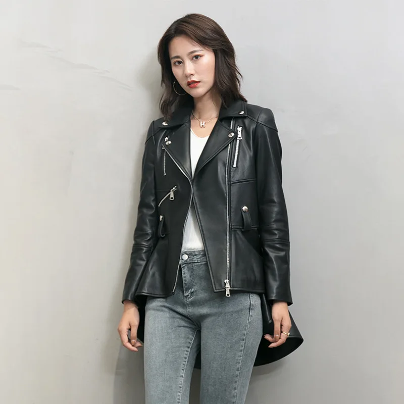 2021 Spring Autumn Chic women's Genuine leather jackets High quality sheepskin Real leather coat C625