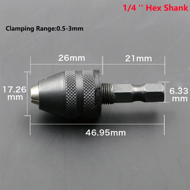 Hex Shank 0.5-3mm B Мини патрон для дрели сверлильный патрон сверлильный Keyless патрон вала зажим 0,3-8 мм вал электродвигателя мини-патрон приспособление 1/4 ''шестигранный хвостовик сверло инструмент сверло Чак адаптер - Цвет: Hex Shank 0.5-3mm B