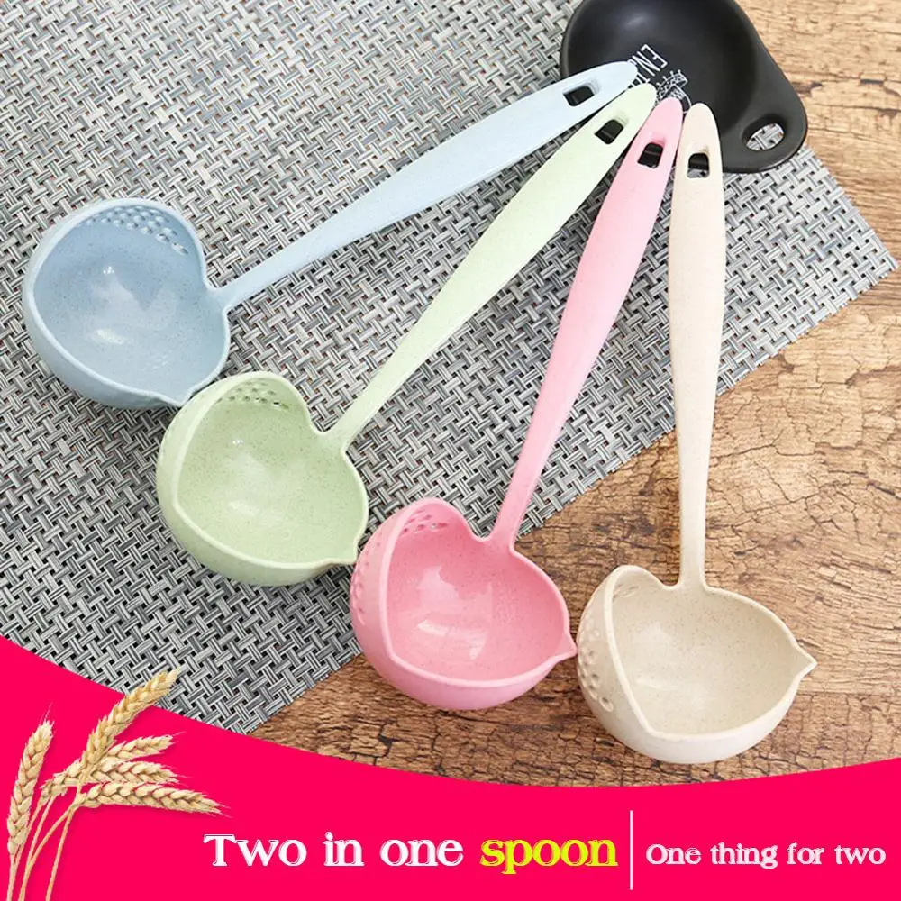 2 в 1 ложка для супа из пшеничной соломы с длинной ручкой | Дом и сад