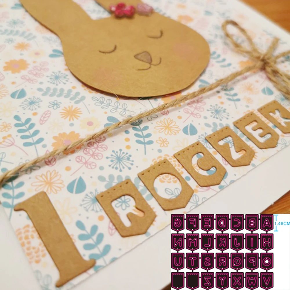 

26PCS English letter label cutting Die New knife Die Metal cutting Die Alphabet Art Paper Jam DIY Decoration